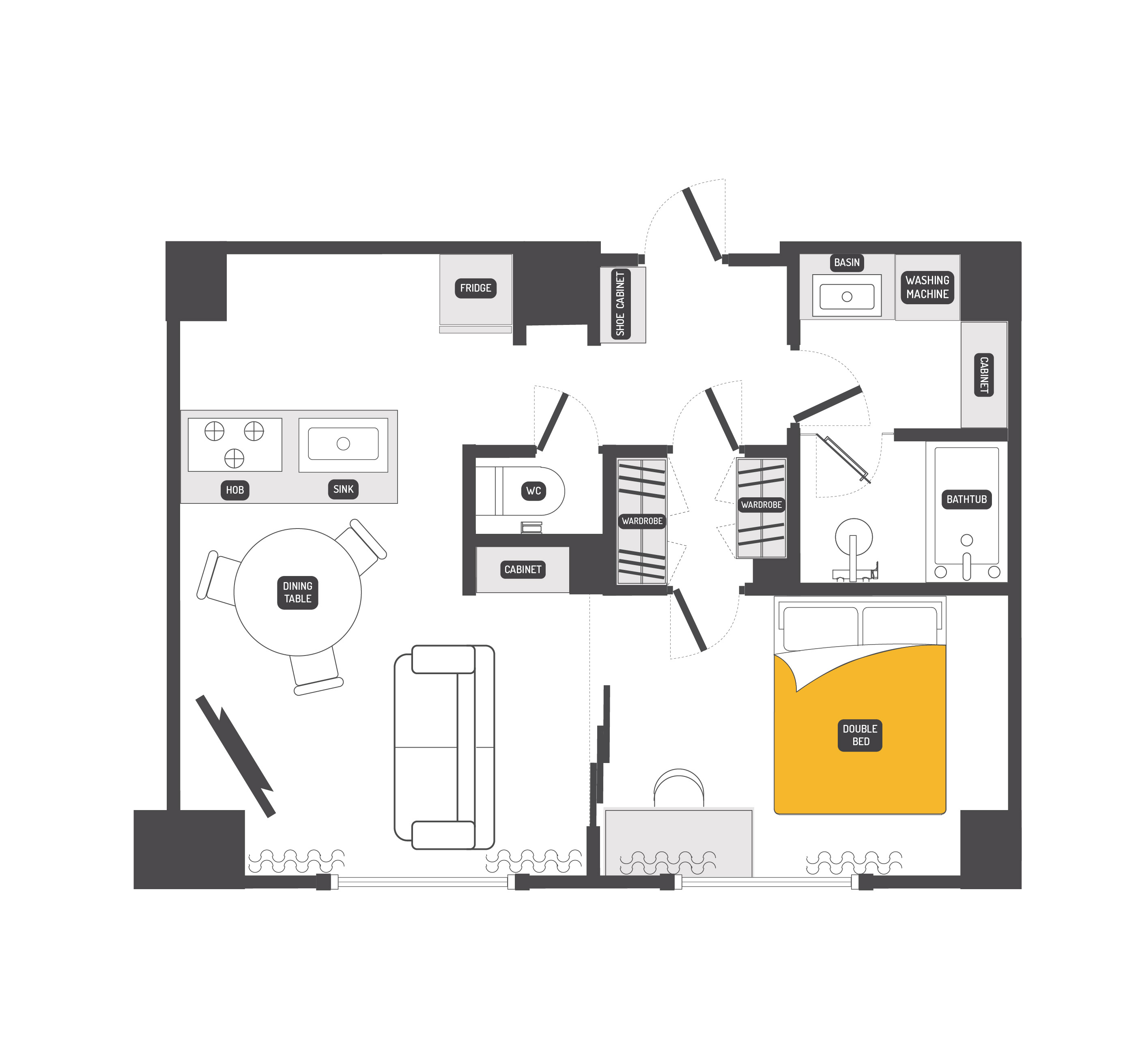 Dash Living Toranomon, Executive-1BR Image Dash Living Toranomon, Executive-1BR Image