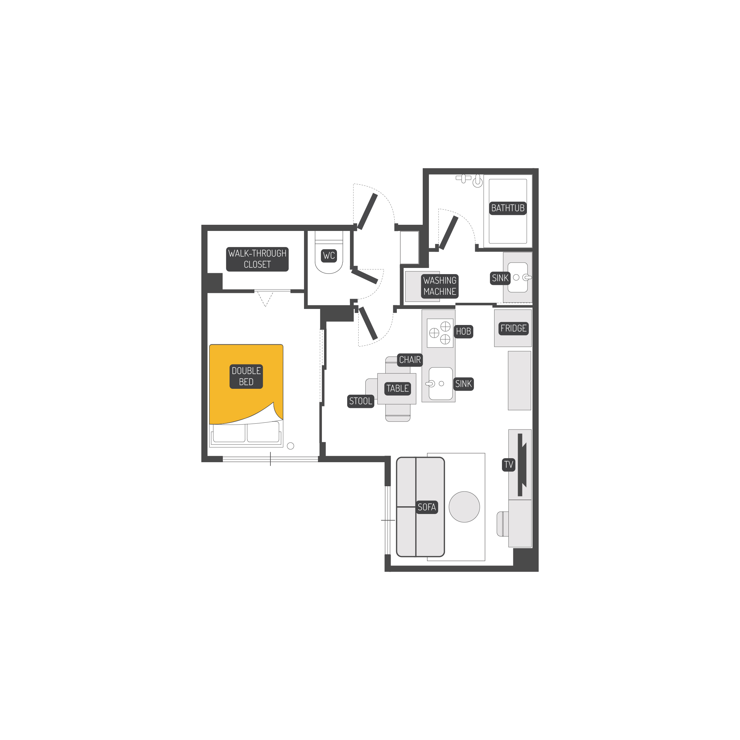 Dash Living Hatagaya, Superior 1 Bedroom Image Dash Living Hatagaya, Superior 1 Bedroom Image