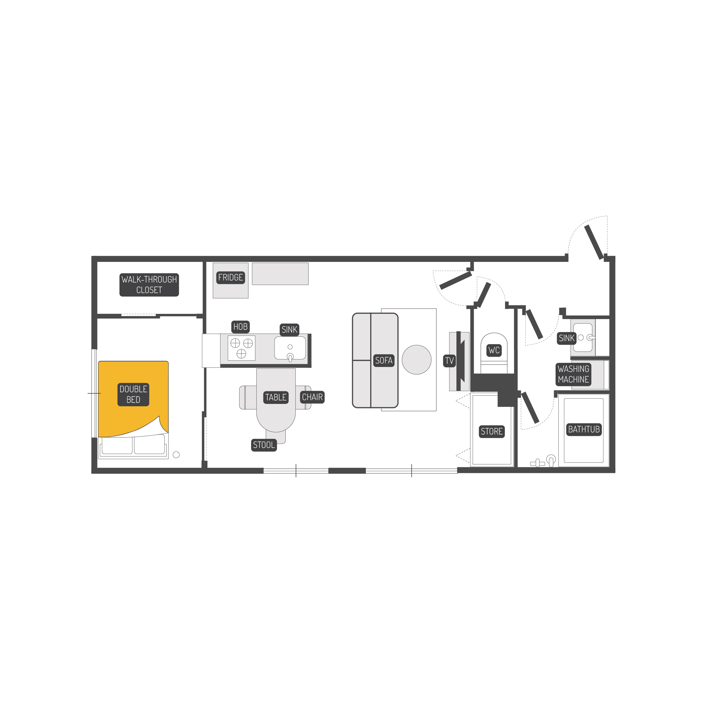 Dash Living Hatagaya, Deluxe 1 Bedroom Image