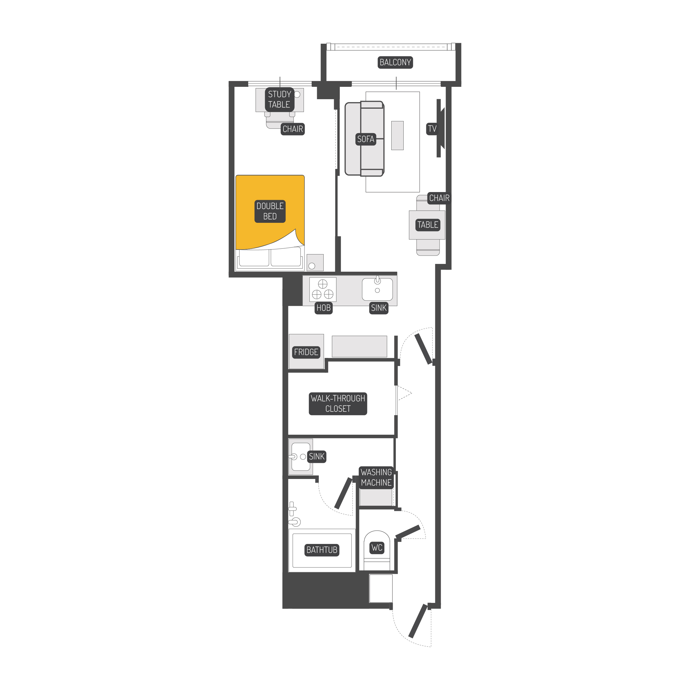 Dash Living Hatagaya, Deluxe 1 Bedroom Image