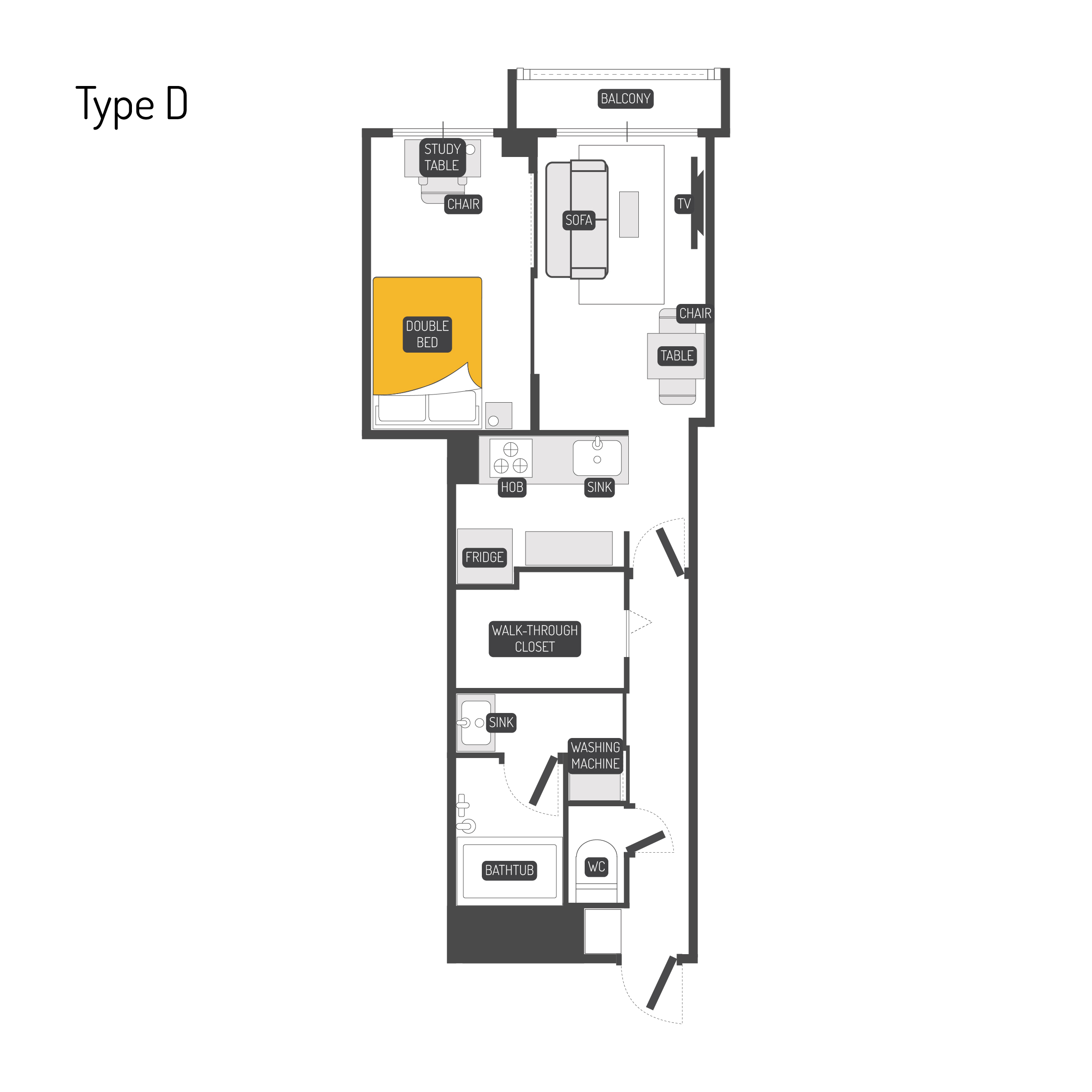 Dash Living Hatagaya, Deluxe 1 Bedroom Image Dash Living Hatagaya, Deluxe 1 Bedroom Image