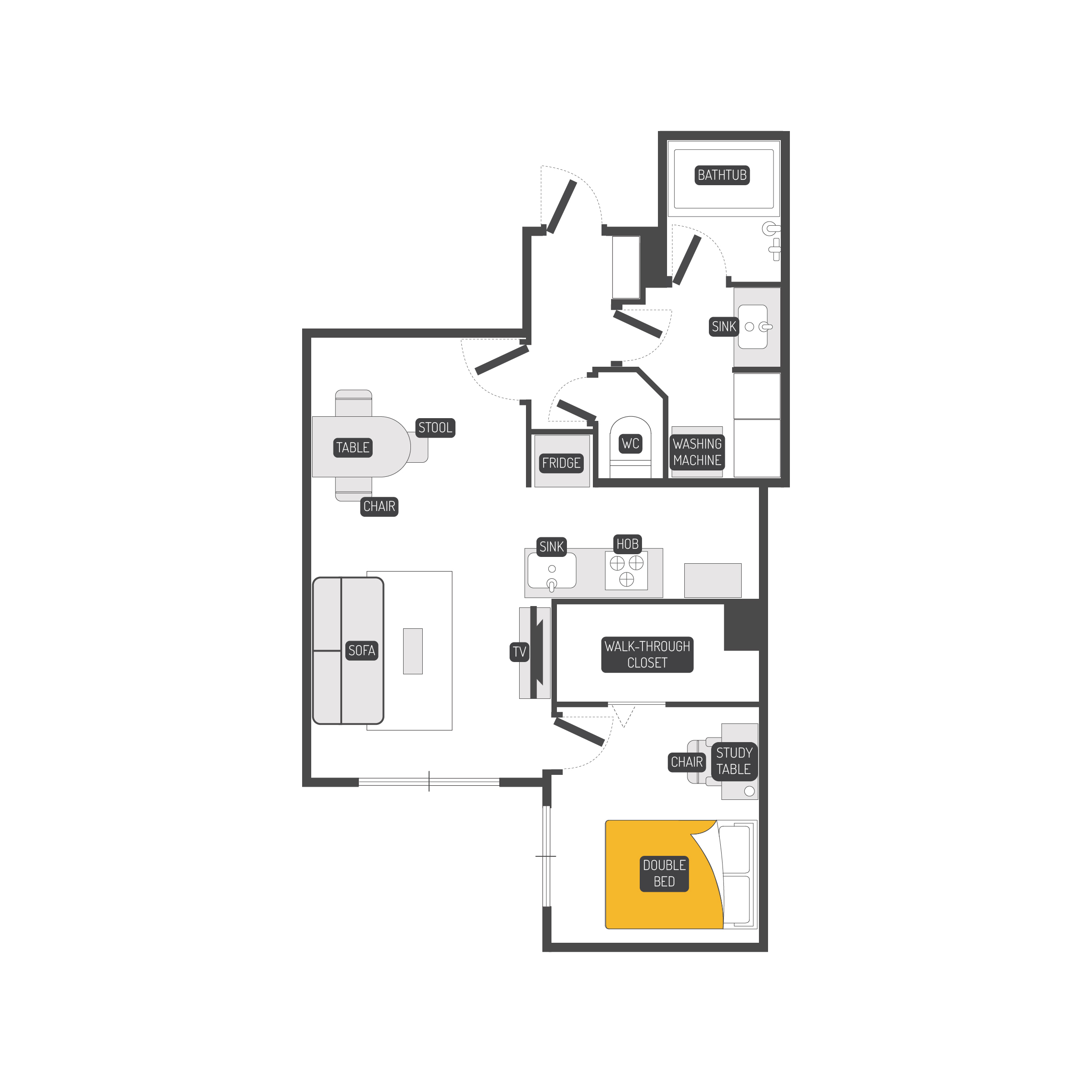 Dash Living Hatagaya, Executive 1 Bedroom A Image