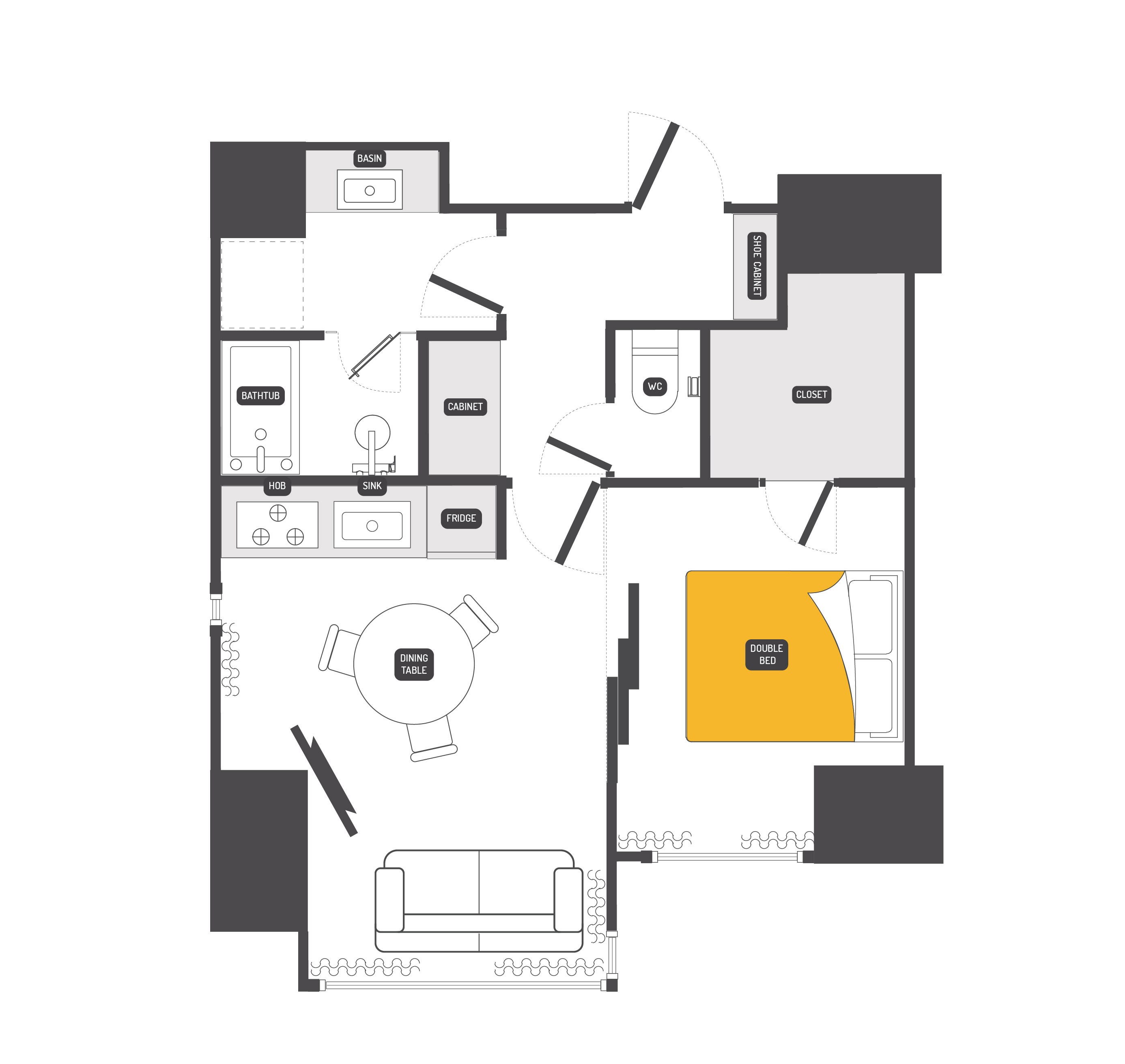Dash Living Toranomon, Deluxe-1BR Image Dash Living Toranomon, Deluxe-1BR Image